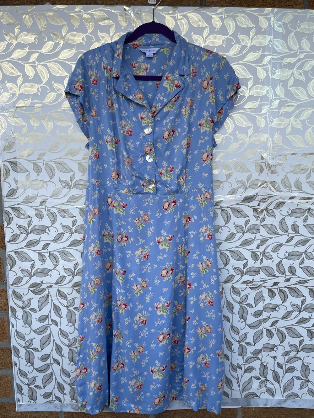 April Cornell Grandmacore Floral Button Front Dress Size Large Pockets - Picture 3 of 14